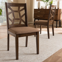 Baxton Studio RH3010C-Walnut/Light Brown-DC Abilene Mid-Century Light Brown Fabric Upholstered and Walnut Brown Finished Dining Chair (Set of 2)